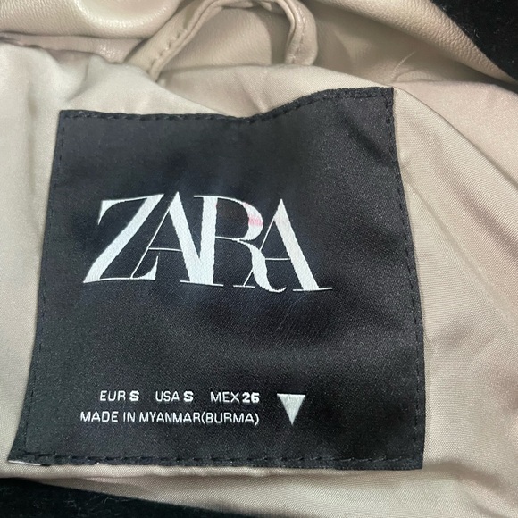 ZARA vegan leather puffer Vest, sz S - Picture 4 of 7